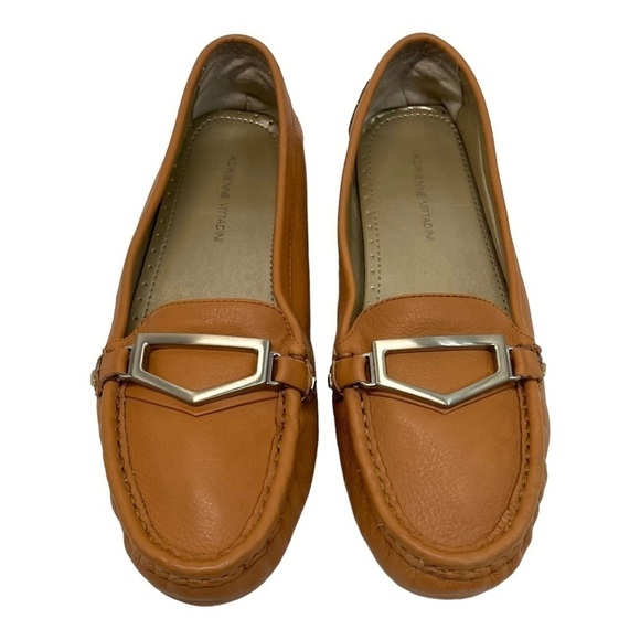 Adrienne Vittadini Camel Leather Comfort Driving Loafers Women’s 9 - Picture 3 of 14